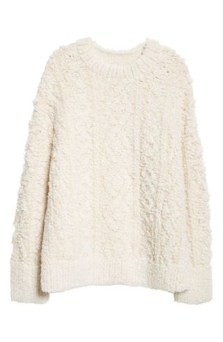 Oversize Bouclé Wool & Alpaca Blend Crewneck Sweater