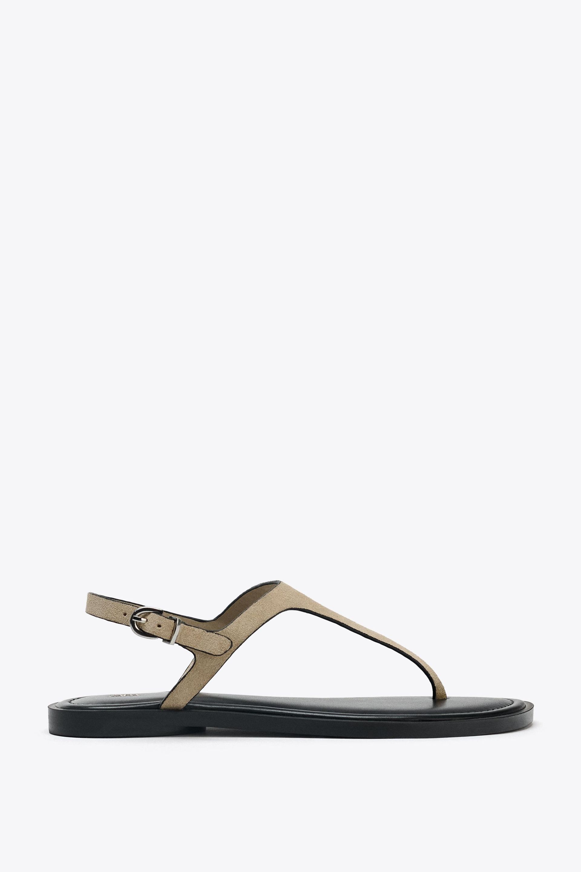 Leather Buckle Strap Sandals