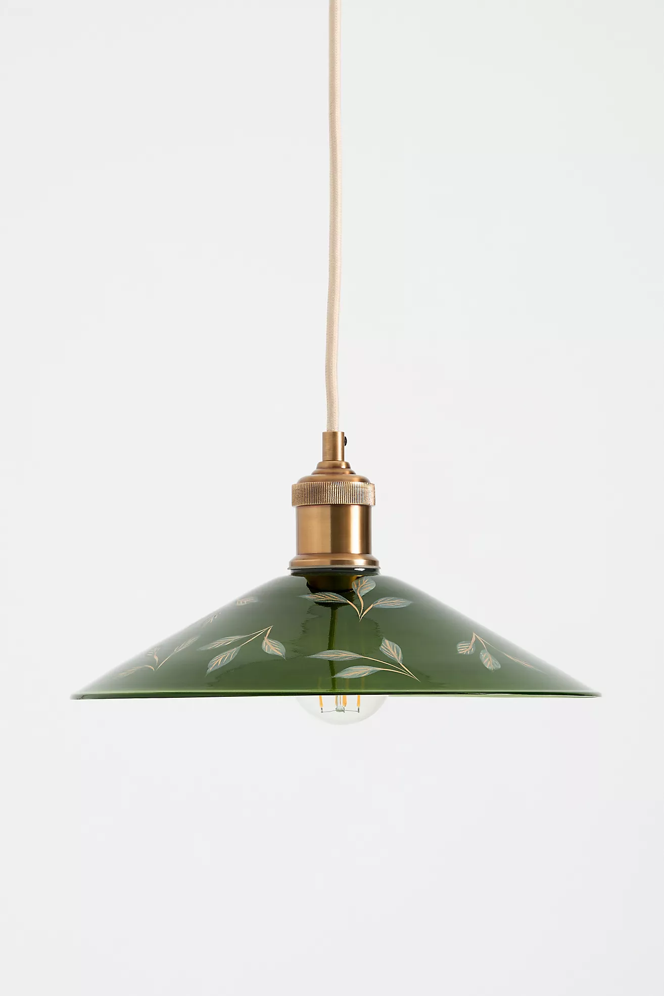 Painted Leaf Glass Pendant