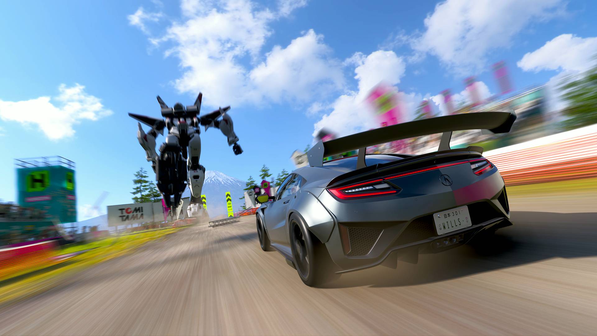 Forza Horizon 6 acura chasing massive mech in mech my day showcase event