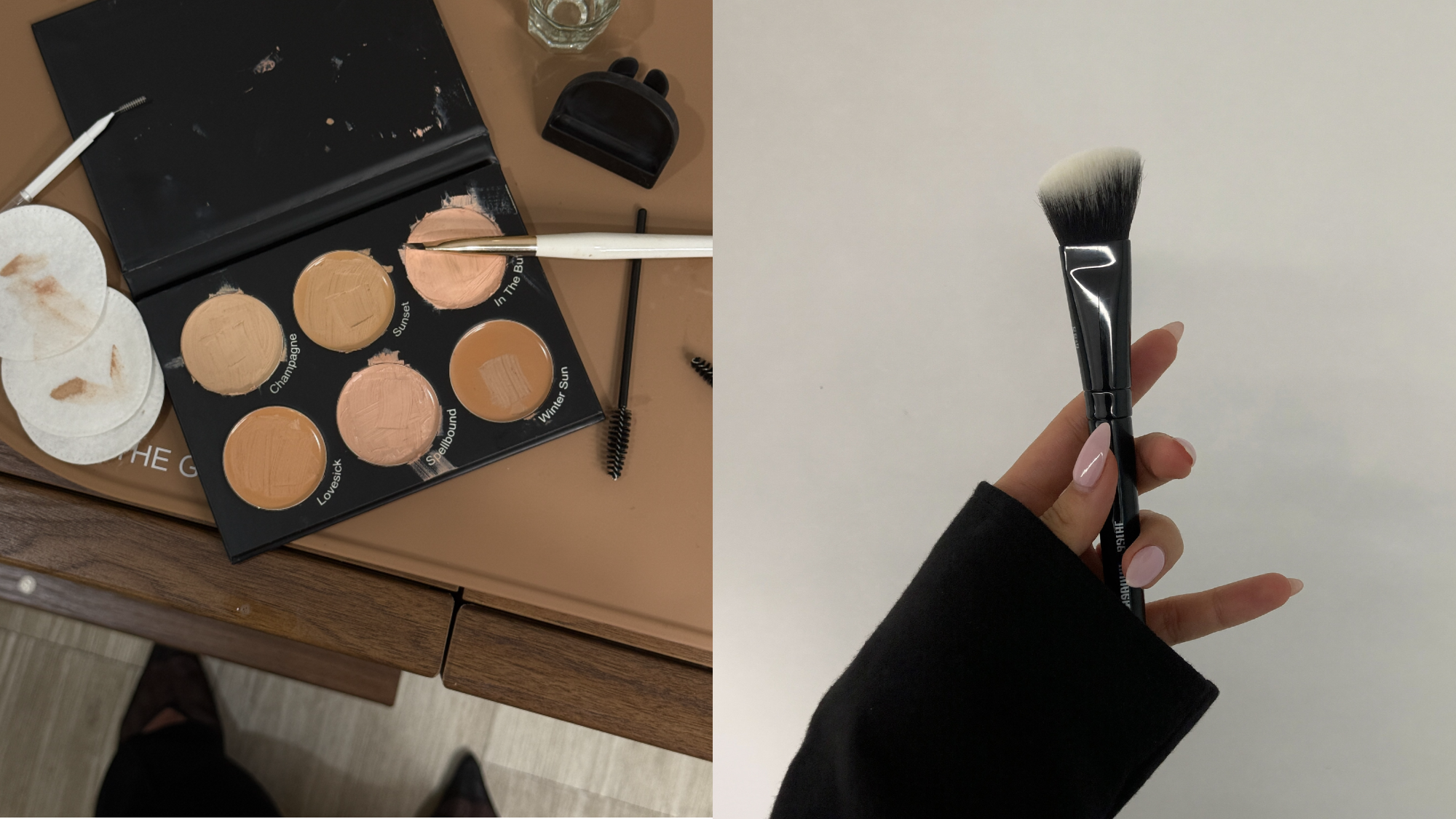 Makeup brush collage