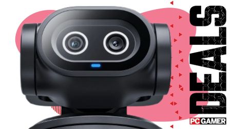 Emeet Pixy webcam on a pink deals background