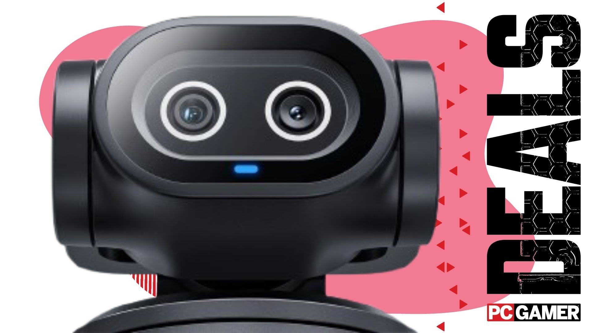 Emeet Pixy webcam on a pink deals background