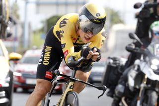 Primoz Roglic during the stage 10 time trial at the Vuelta a Espana