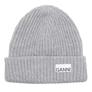 Ganni Women's Structured Rib Beanie, Paloma Melange, Grey, One Size