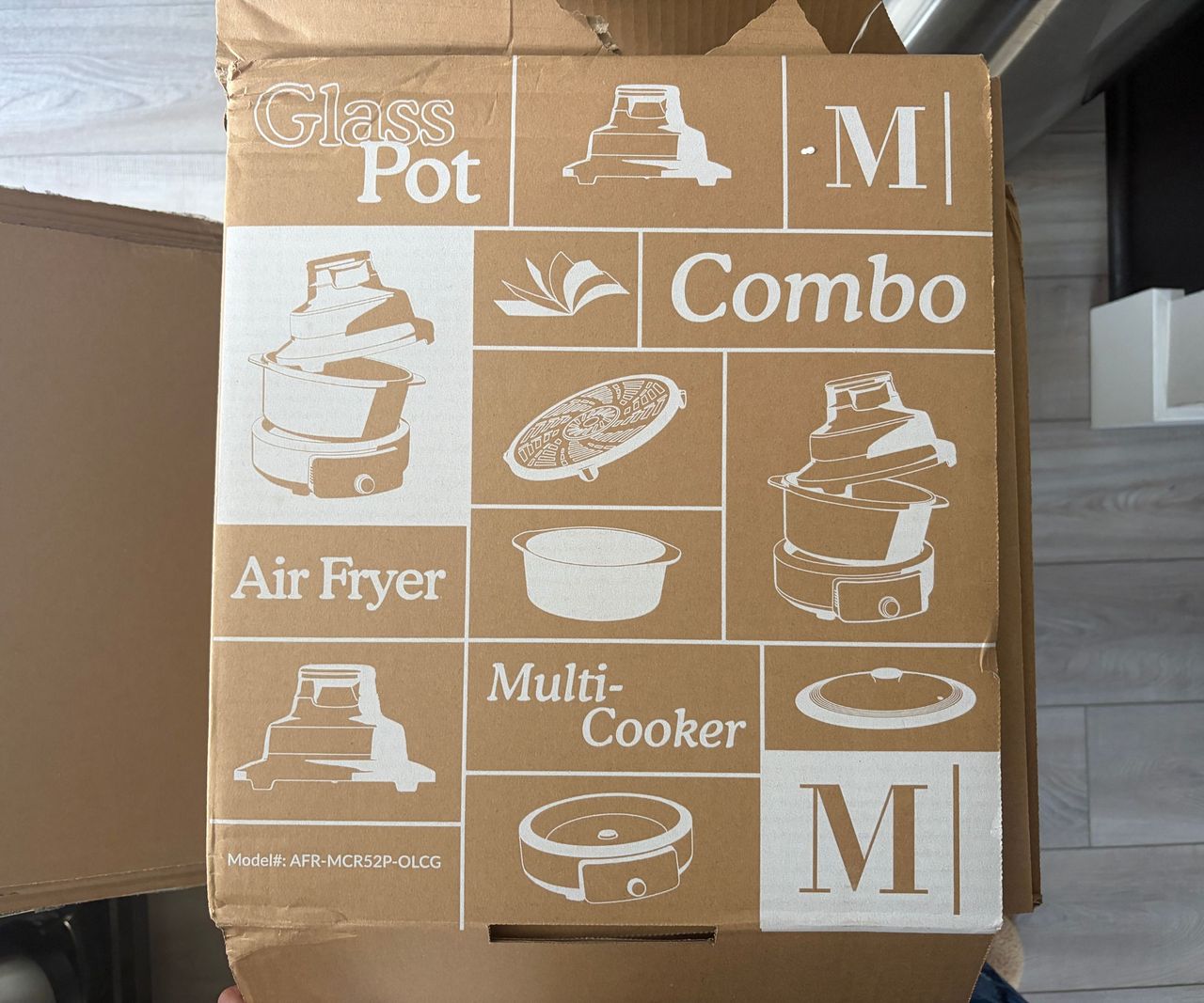 The box for the Magnifique Combo Glass Air Fryer