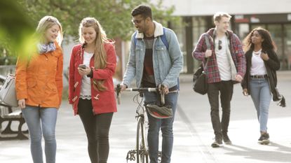 College students walking between classes