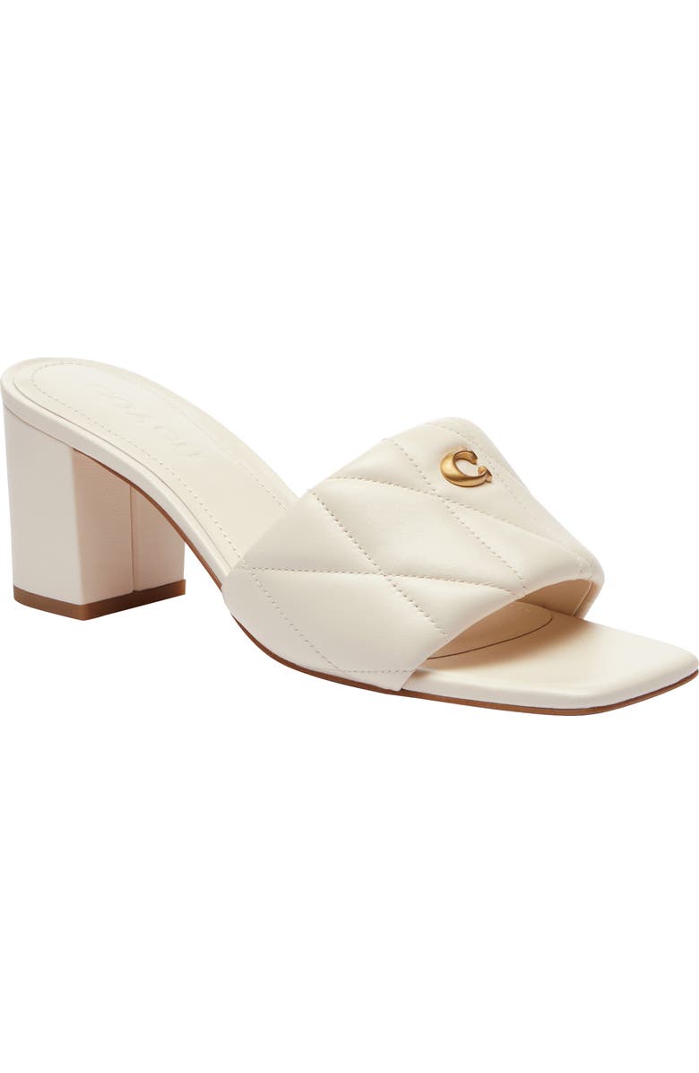 Quilted Leather Block Heel Sandal