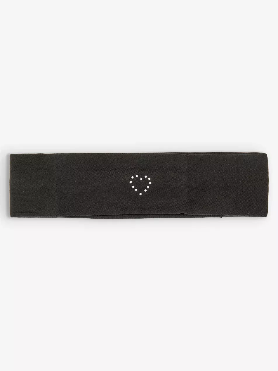 Heart Rhinestone-Embellished Jersey Headband