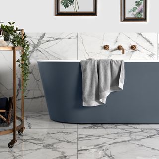 how to choose bathroom flooring marble-effect porcelain tiles by Walls and Floors