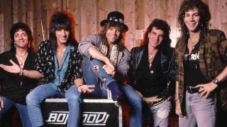 Bon Jovi posing for a photograph in 1986