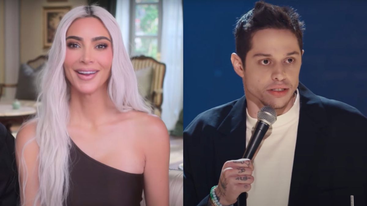 Kim Kardashian and Pete Davidson side by side