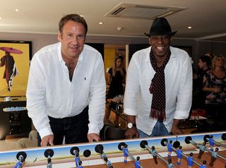 Arsenal legends Paul Merson and Ian Wright attend a photocall to launch Lastminute.com's World Cup offers at The Mayfair Hotel on May 19, 2010 in London, England.