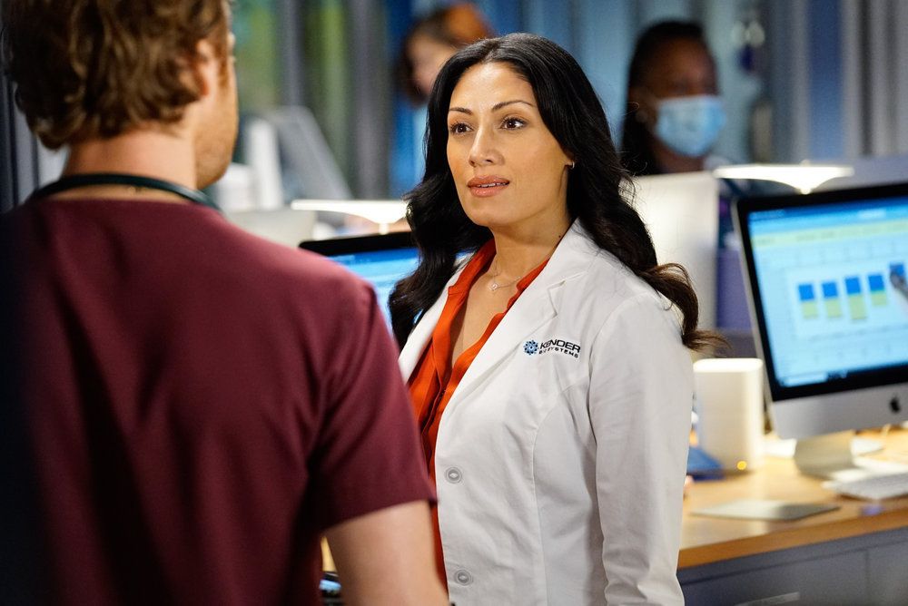 Nick Gehlfuss as Dr. Will Halstead and Tehmina Sunny as Dr. Sabeena Virani in NBC&#039;s &#039;Chicago Med&#039;