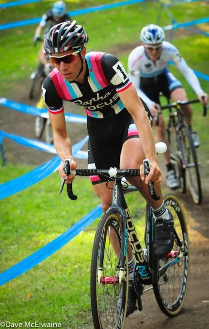 Jeremy Powers (Rapha Focus) on the front of the race