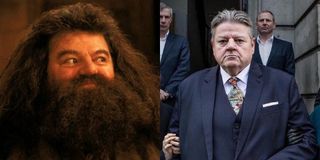 Robbie Coltrane as Hagrid in Harry Potter and as Paul in National Treasure