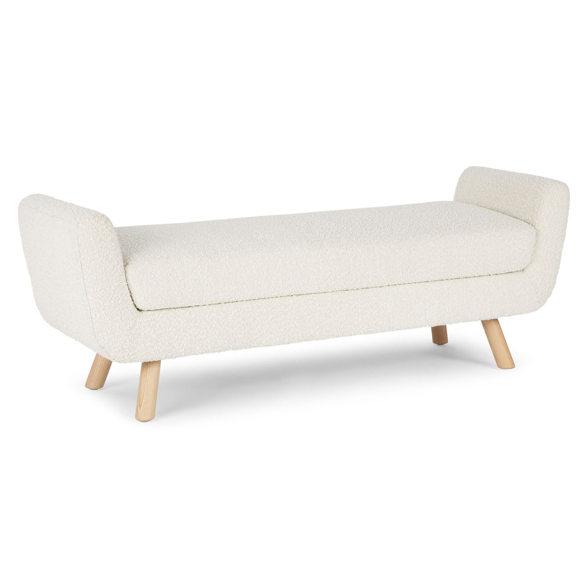Gabriola 60" Bench - Ivory Bouclé