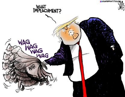 olitical Cartoon U.S. Trump Soleimani Wag The Dog Impeachment