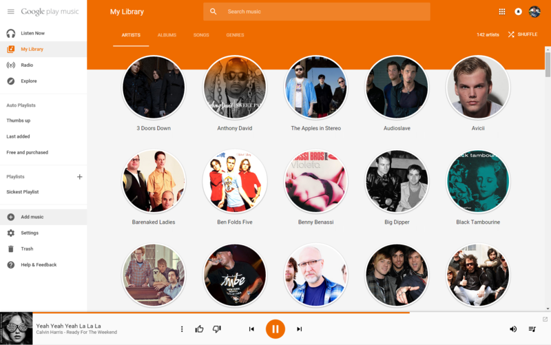 New Google Play Music interface