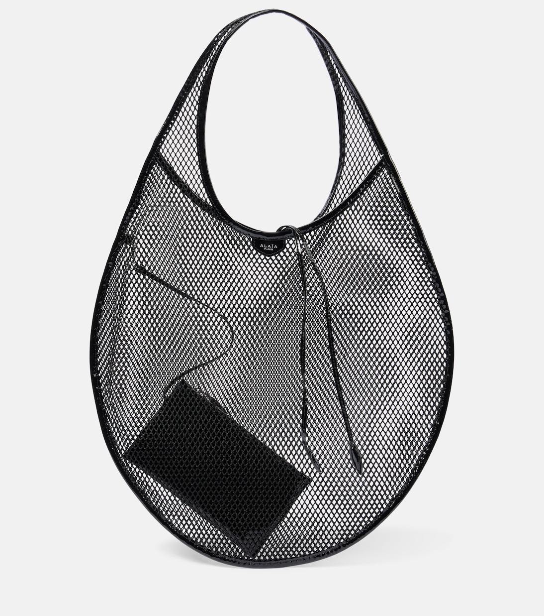One Piece XL Fishnet Shoulder Bag in Black - Alaia
