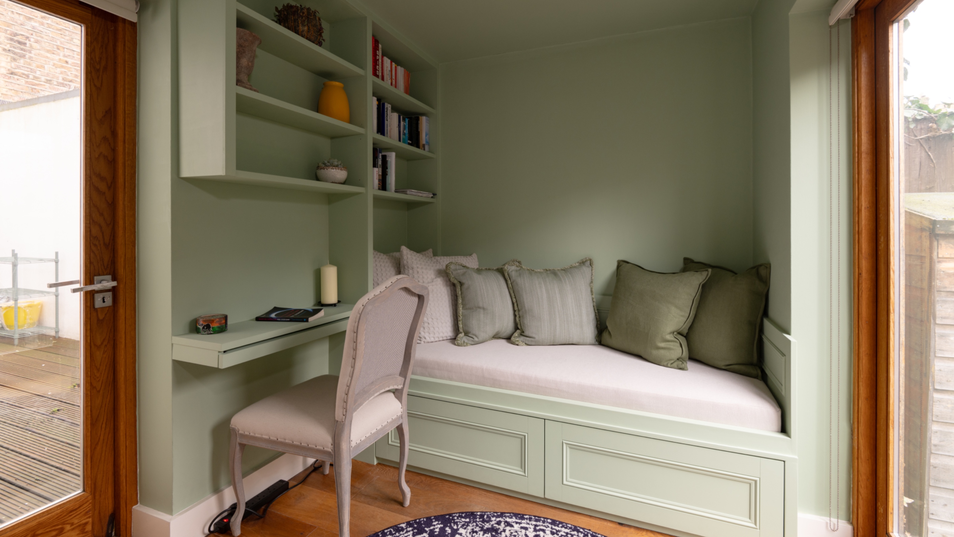 compact space with office and day bed bespoke made 