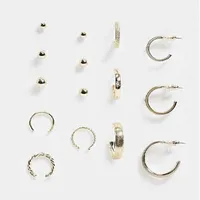 ASOS DESIGN Pack of 9 Earrings: was £10, now £6 at ASOS