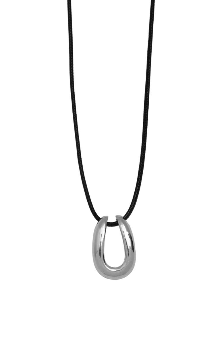 Serena Horseshoe Pendant Cord Necklace