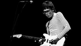 Elliot Easton performs onstage with the Cars at the Omni Coliseum in Atlanta, Georgia on October 16, 1980 