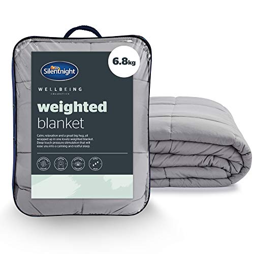 Silentnight Weighted Blanket, Wellbeing Collection, Supersoft Grey, 6.8kg
