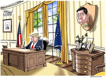 Political Cartoon U.S. Trump FBI Comey Oval Office