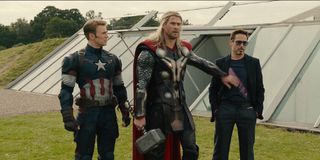 Cap, Thor and Tony at Avengers Facility