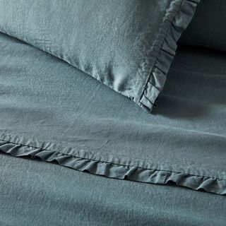 European Flax Linen Ruffle Sheet Set