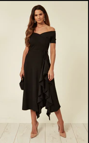 Off shoulder black dress | £45 SilkFred