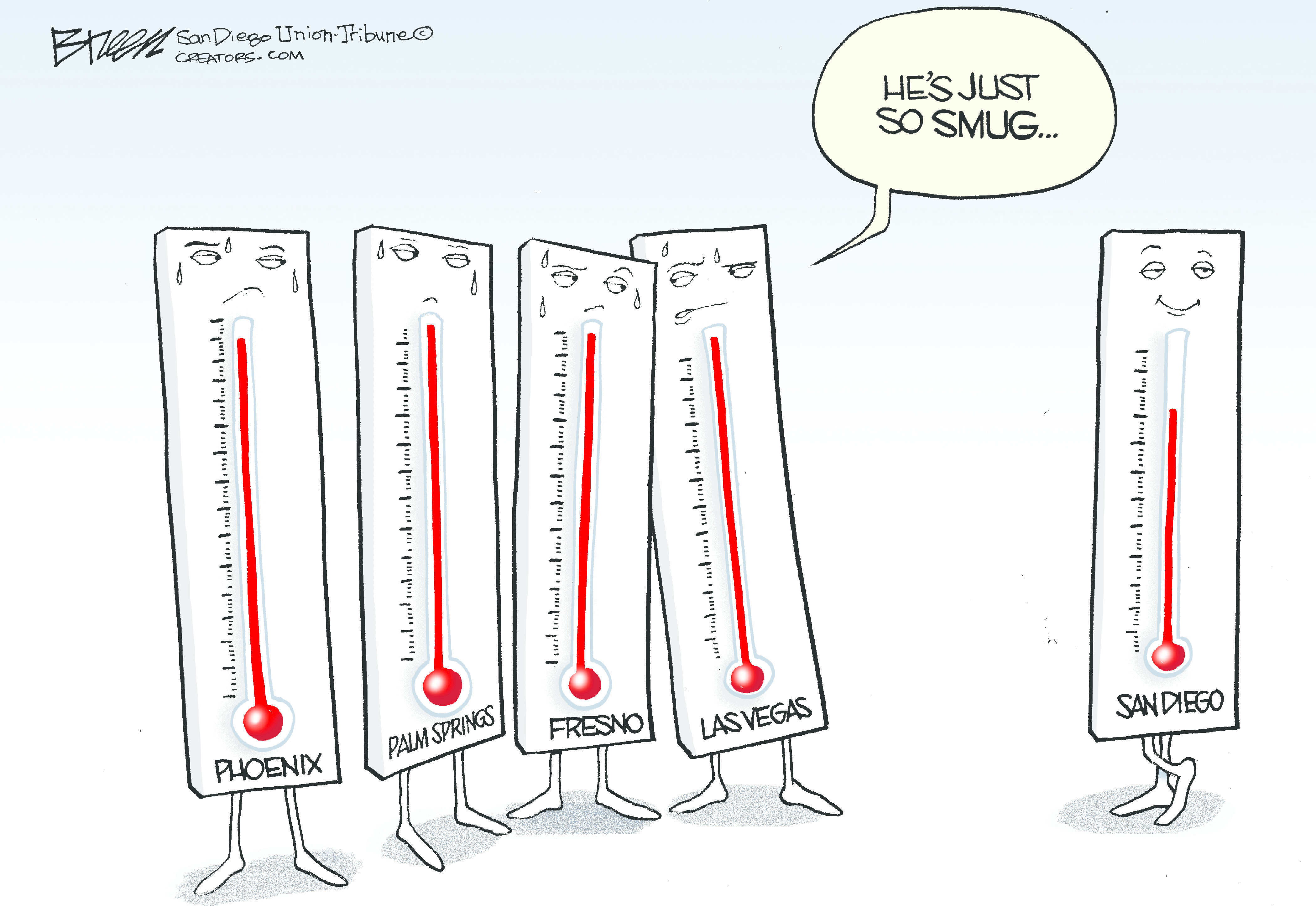 Editorial cartoon U.S. Summer heat California San Diego