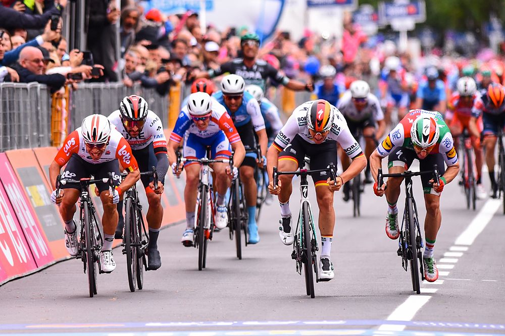 Elia Viviani (Deceuninck-QuickStep) second on stage 2 at the Giro d'Italia