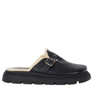 Dune Gene Leather Faux Shearling-Lined Clogs