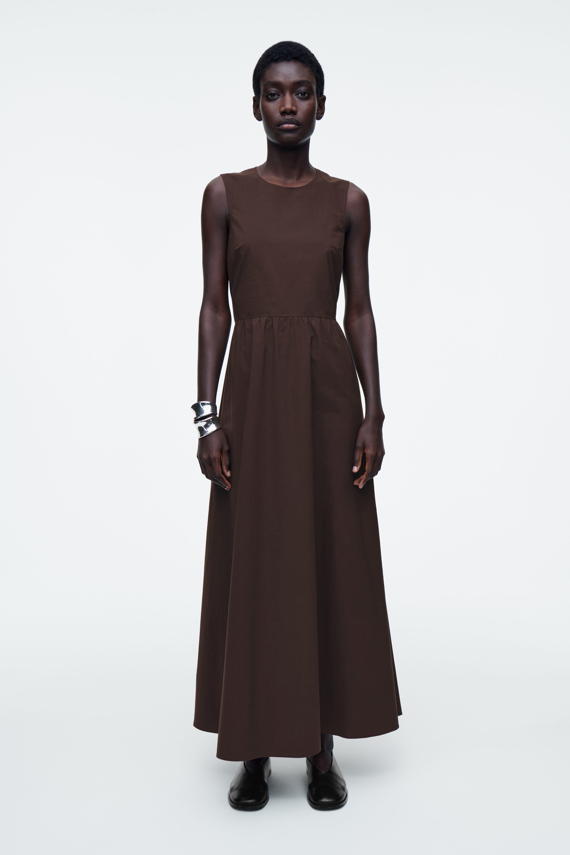 Open-Back Cotton Midi Dress