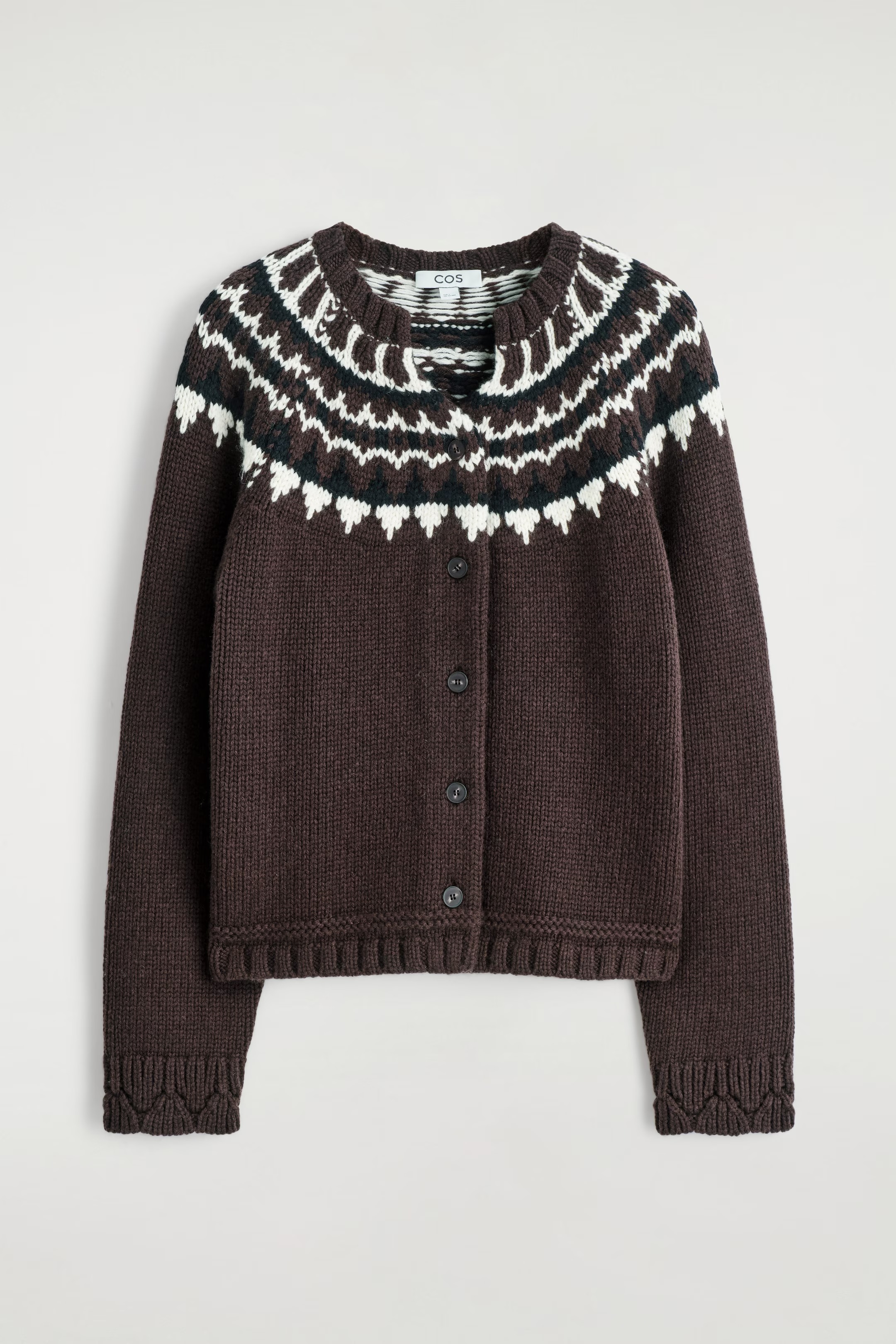 Cos, FAIR ISLE WOOL-CASHMERE CARDIGAN