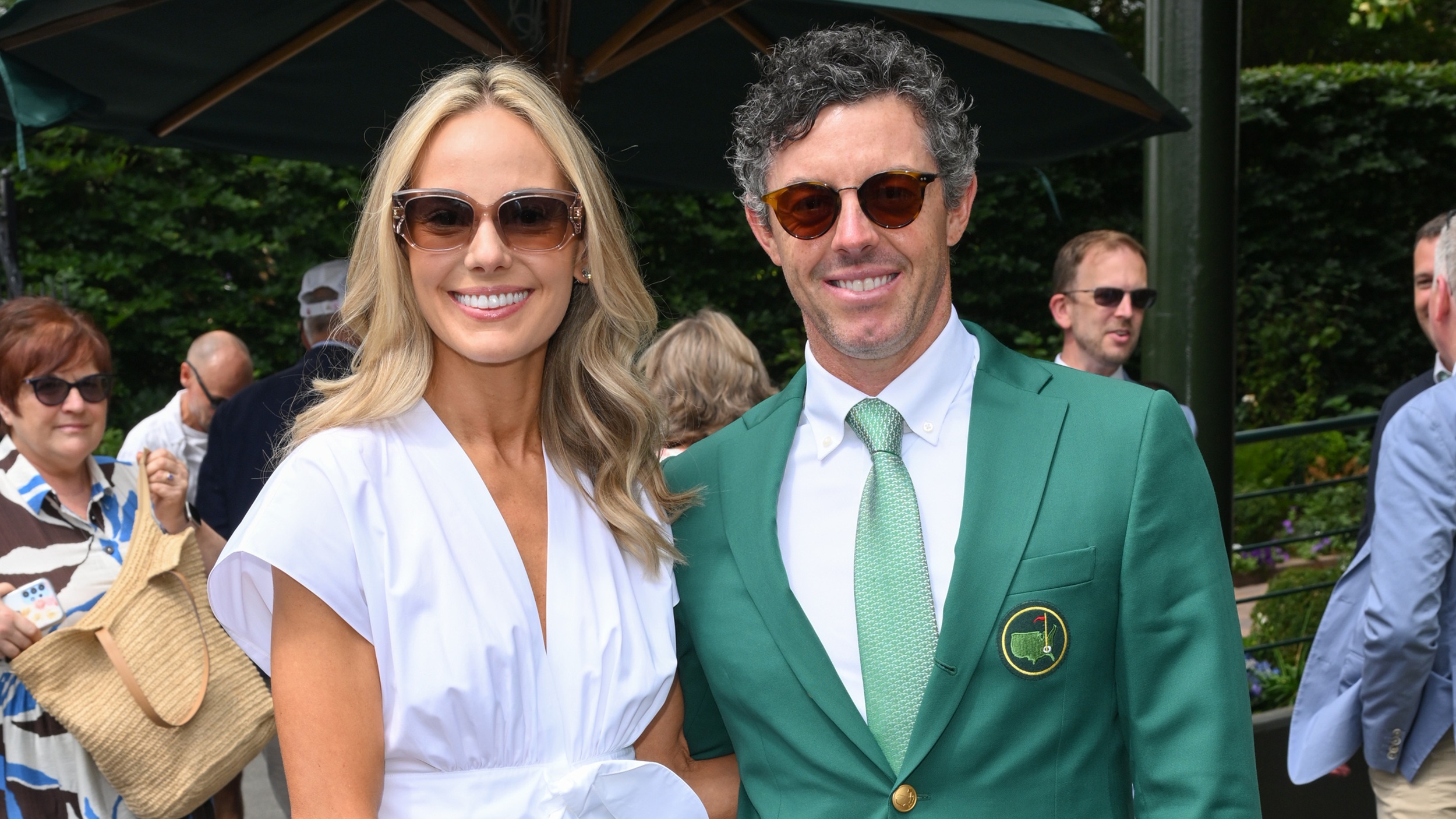 Rory McIlroy pictured with his wife Erica at Wimbledon tennis championship