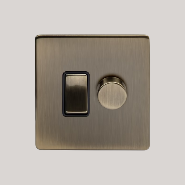 Soho Lighting, Soho Lighting Antique Brass Dimmer and Rocker Switch Combo (2-Way Switch &amp;amp; 2-Way Intelligent Dimmer)