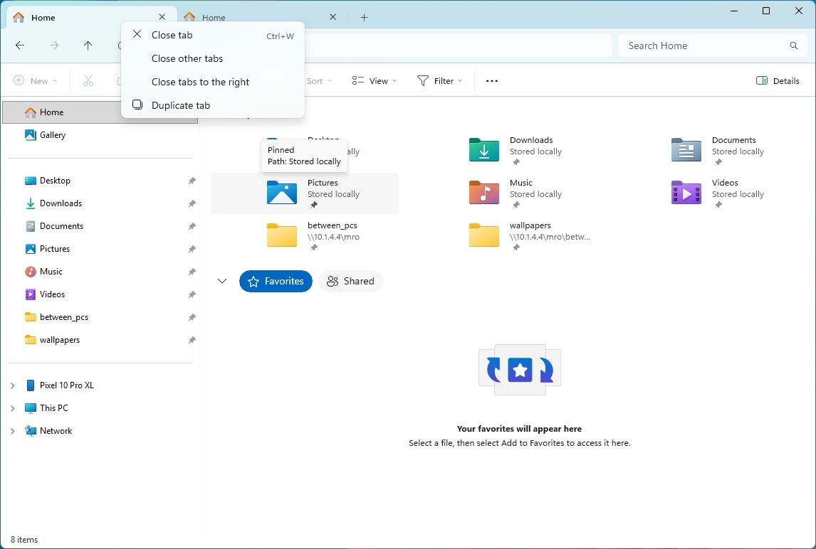 File Explorer interface