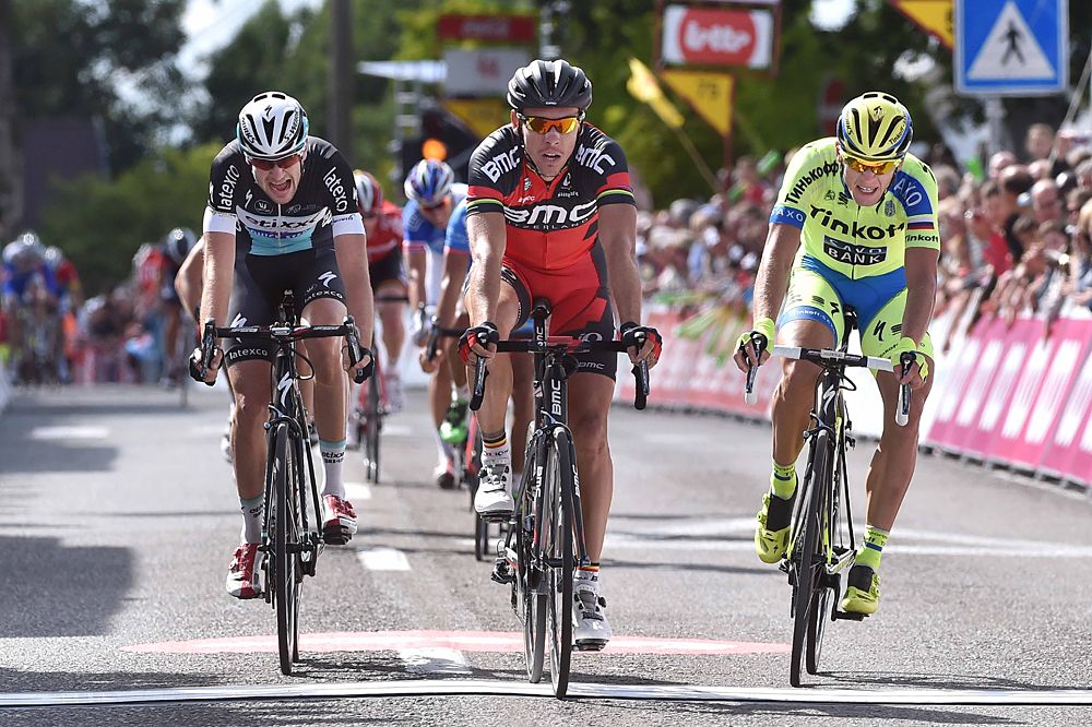 Philippe Gilbert (BMC) takes the sprint for second place in stage 5