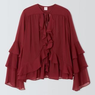 John Lewis Long Sleeve Ruffle Blouse