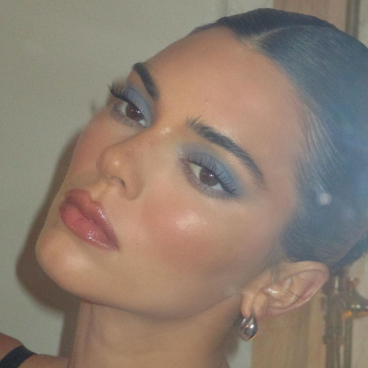 Kendall Jenner wearing blue eyeshadow