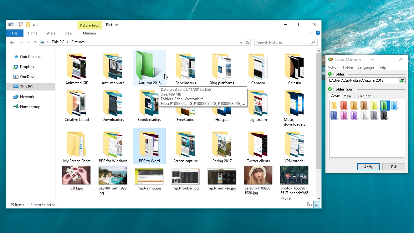 3. Color your folders