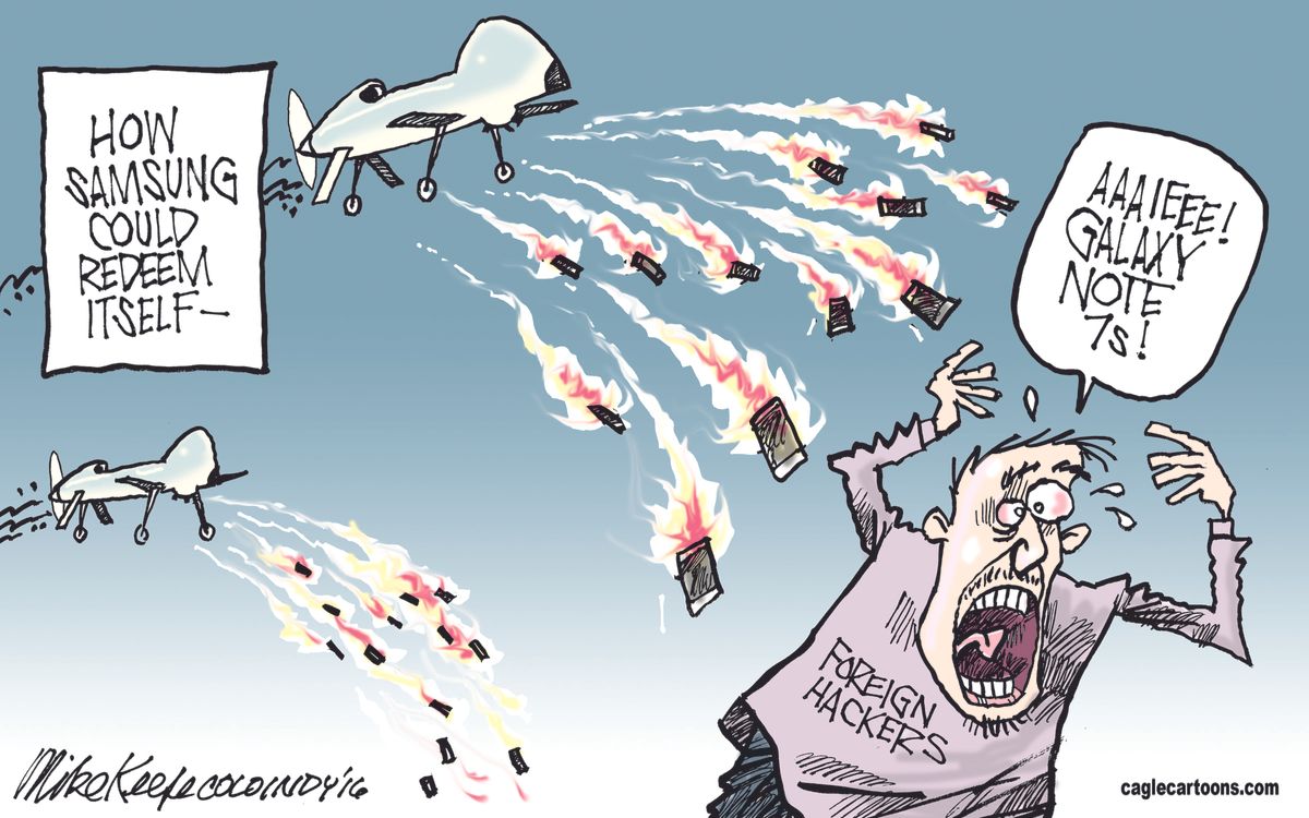 Editorial cartoon U.S. Samsung Galaxy missiles | The Week