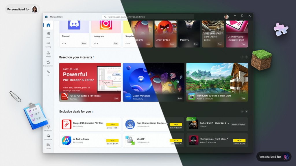 Microsoft Store personalization promotional image