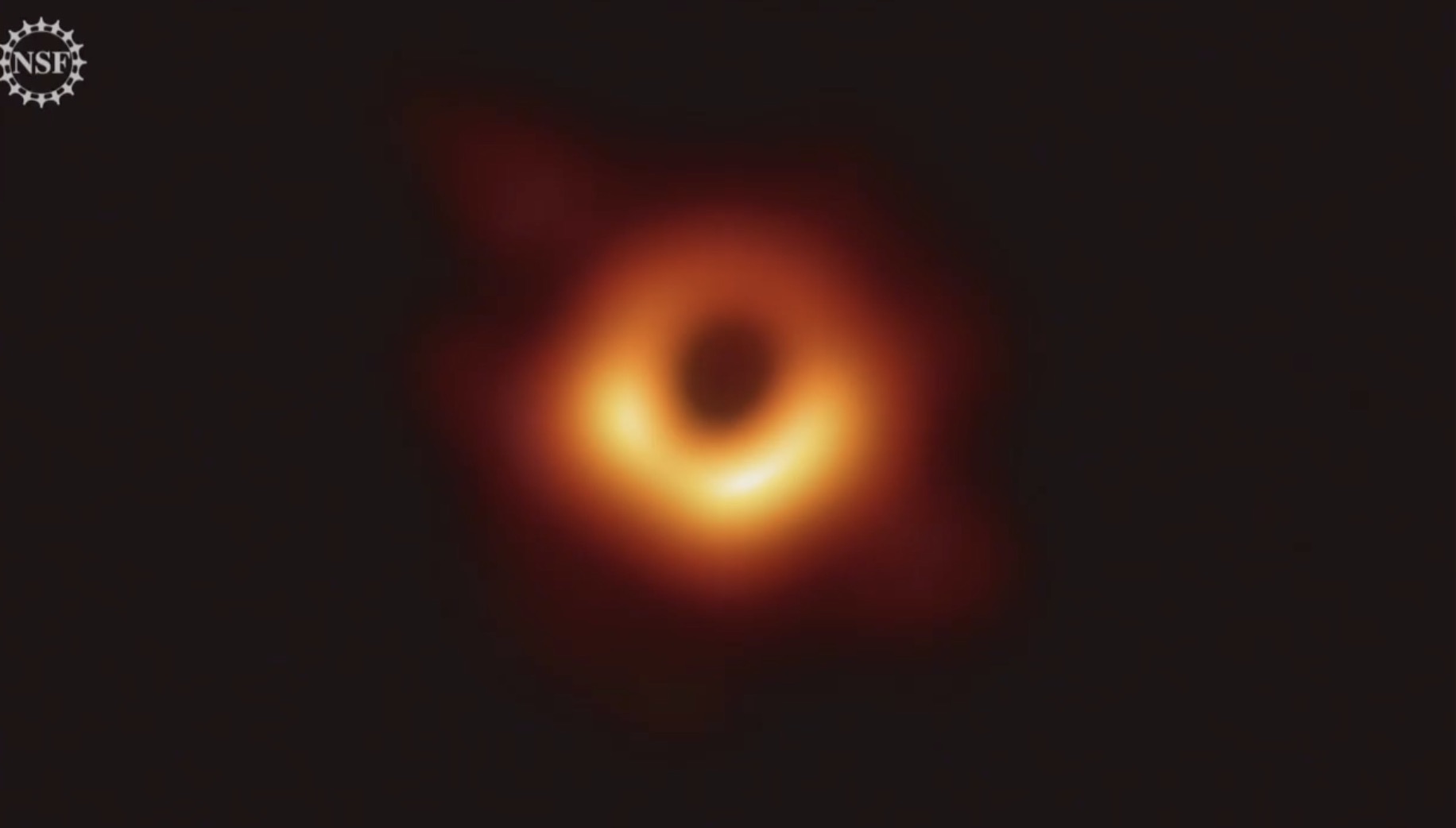 This is the first-ever image of a black hole as seen by the Event Horizon Telescope.