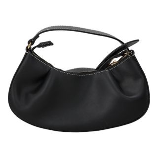 Elleme Dimple Moon Shoulder Bag Contrast Stitch Black Leather Rrp350