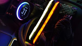 Corsair Vengeance Pro RAM sticks with RGB lighting inside PC